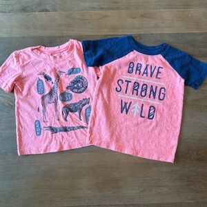⚡️3/$20 Pair of Short Sleeve Tees - T Shirt set 24 mos toddler - animals